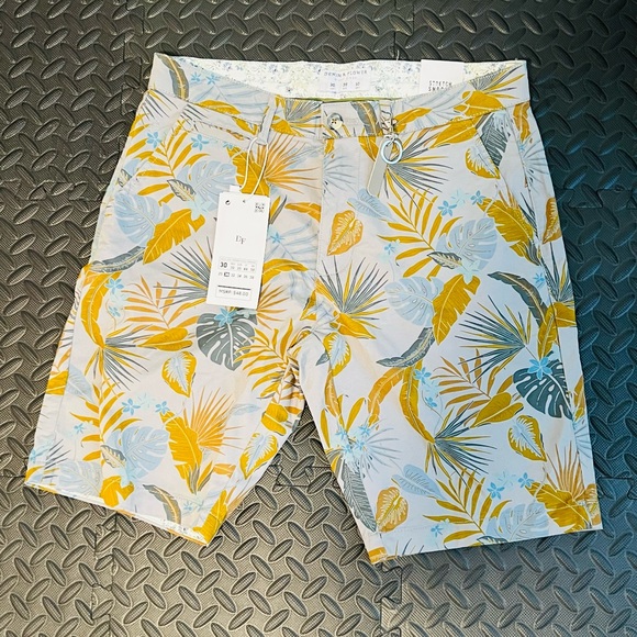 Denim & Flower Ricky Singh Shorts Mens 30 Power Stretch Natural Floral Nature - Picture 6 of 9